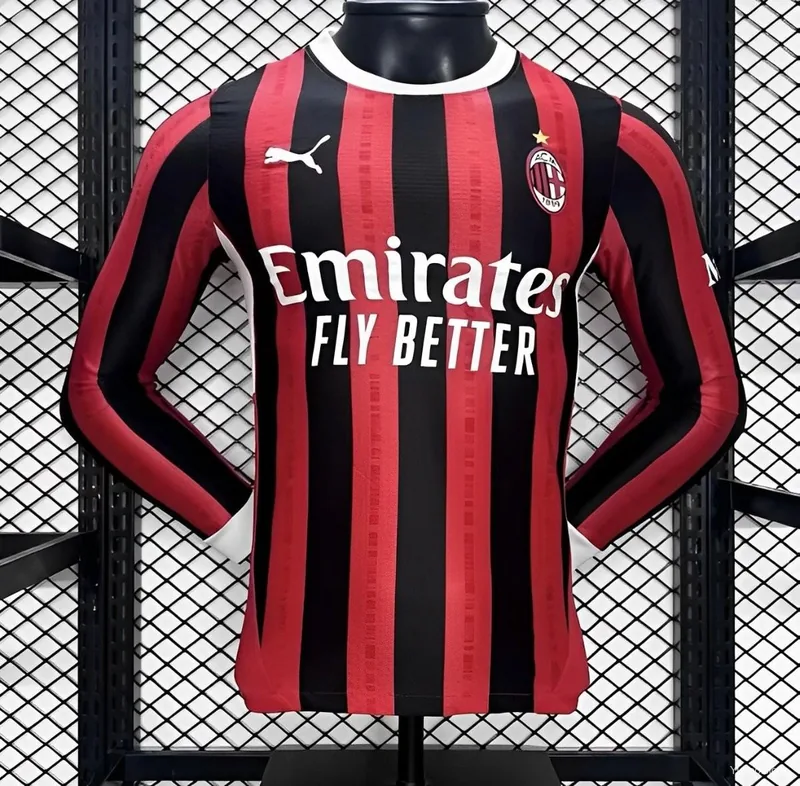 Camiseta AC Milan 2024/25 LOCAL MANGA LARGA VERSION JUGADOR
